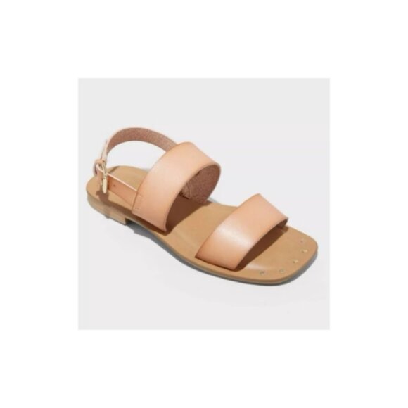 Women’s Becca Studded Ankle Strap Sandals Universal Thread Brown NWT - Picture 1 of 5